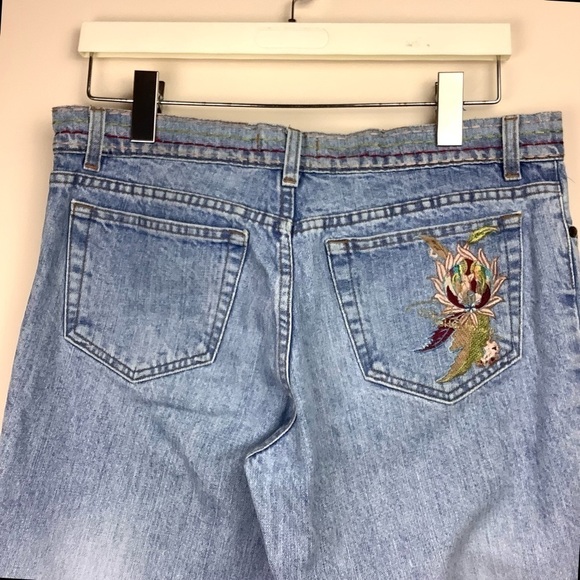 ROBERTO CAVALLI VINTAGE 90s EMBROIDERED BOHO JEANS - Picture 8 of 14